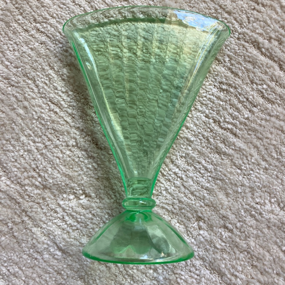 Vintage light green glass vase